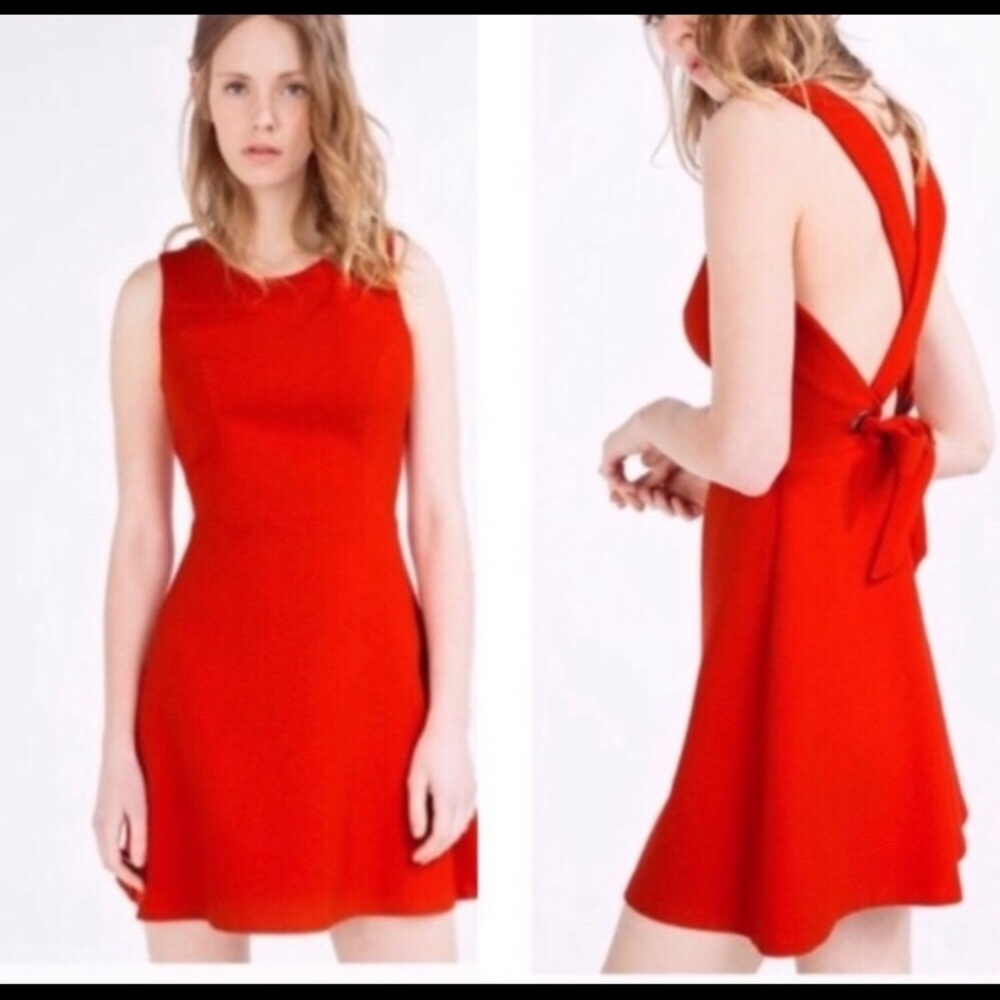 Zara cross strap red mini dress